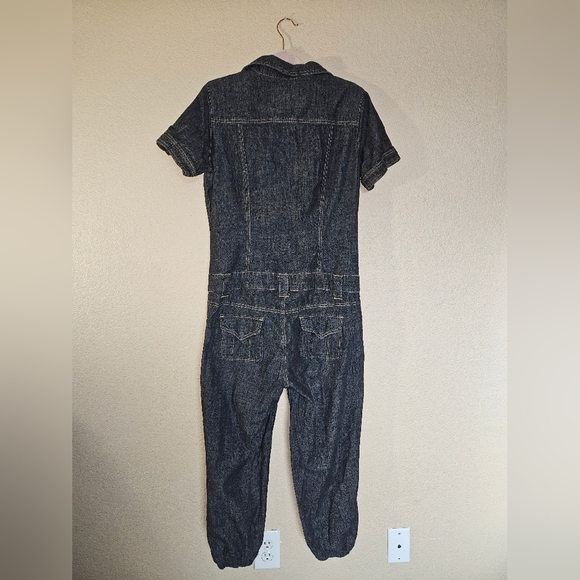 Baby Phat Y2k Vintage Dark Denim Cropped Jogger Utility Jumpsuit Size 11 - Picture 11 of 14